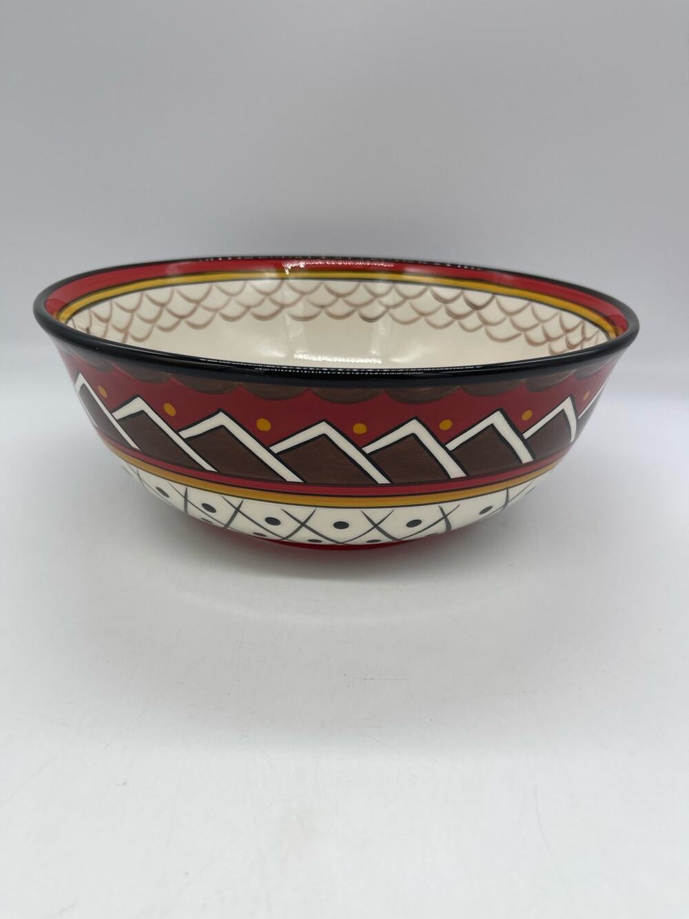 Natalia Italian Style Multicolor Handpainted Serving Bowl by Home Accents